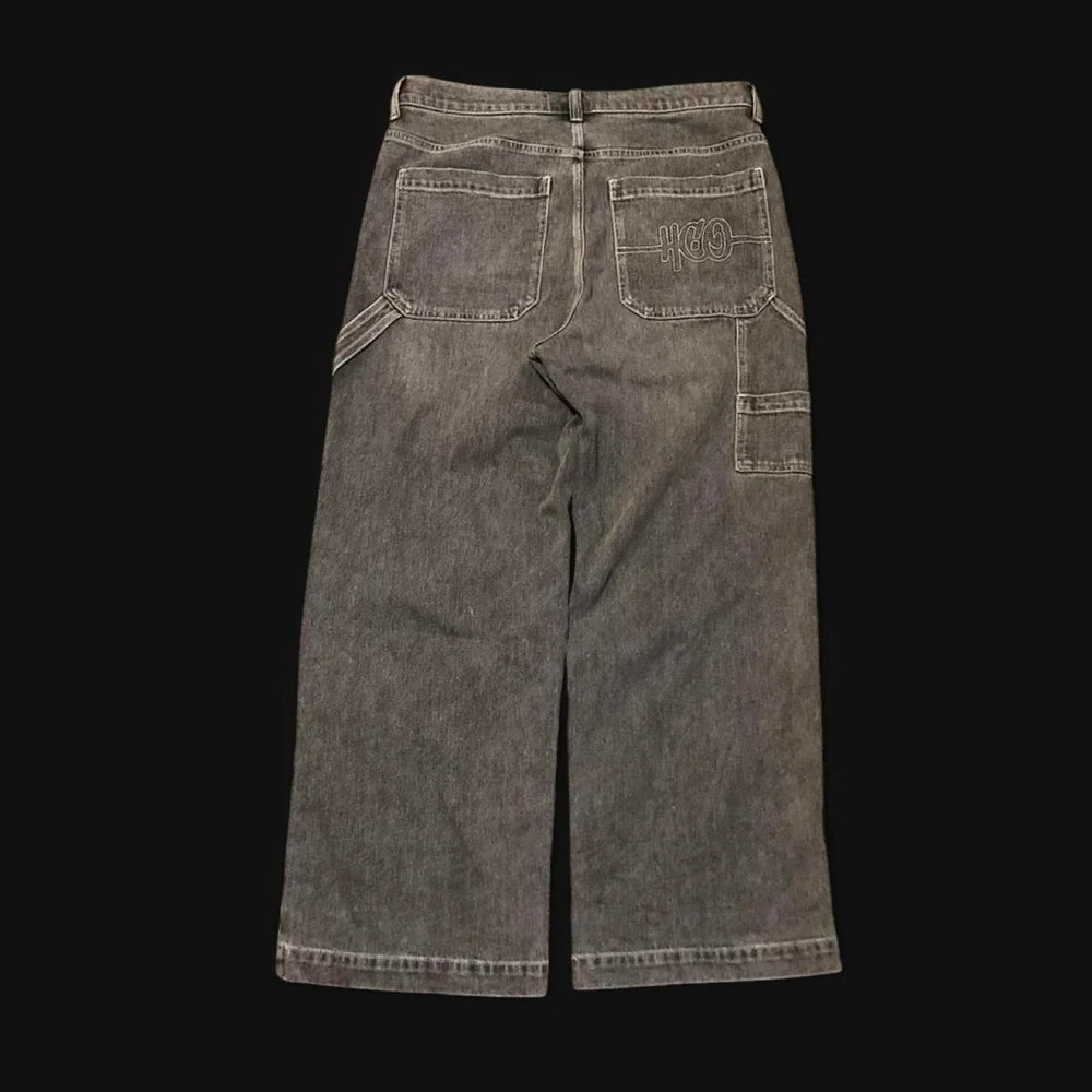 Hollister Super baggy grey wide leg carpenter jeans y2k skater Men's 34/30